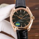 Copy Omega Seamaster Black Dial Rose Gold Watch Simple style_th.jpg